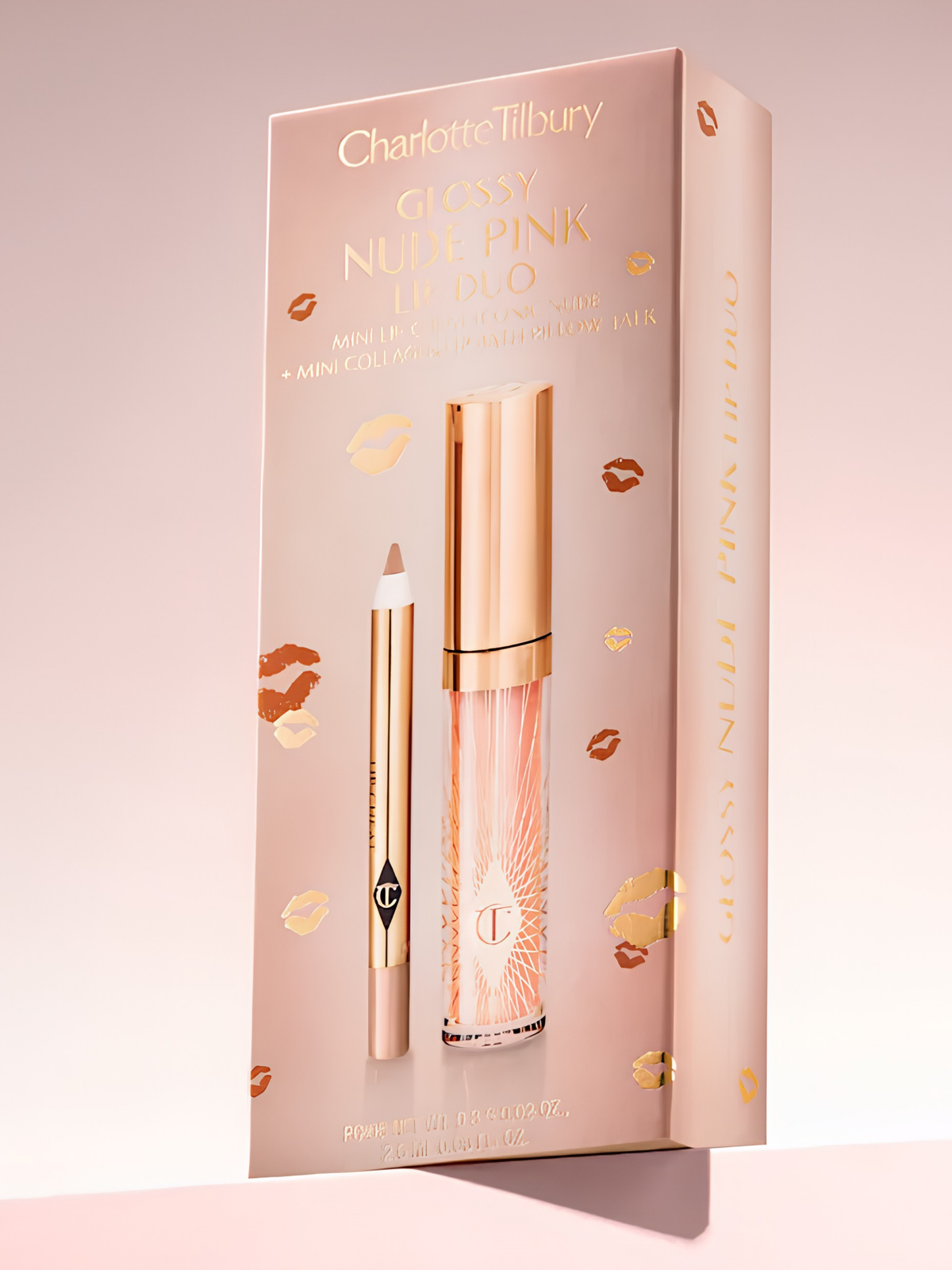 Charlotte Tilbury Mini Glossy Pink Lip Gloss + Liner Set