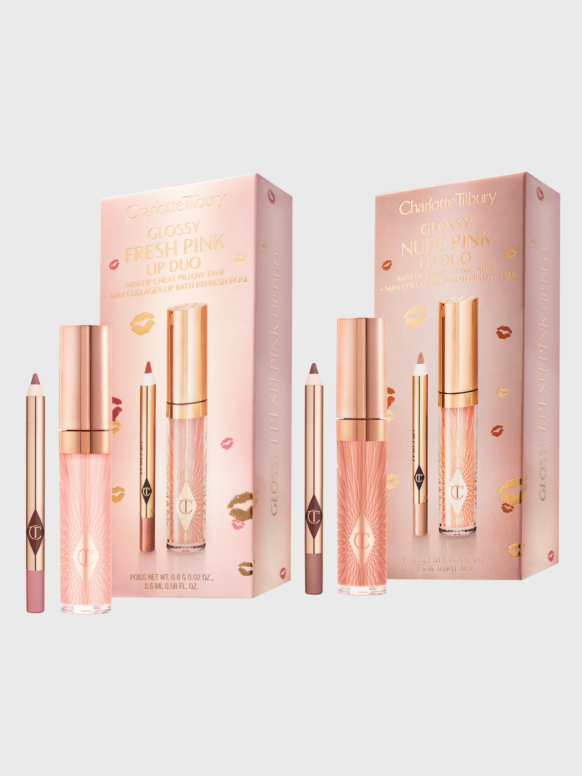 Charlotte Tilbury Mini Glossy Pink Lip Gloss + Liner Set
